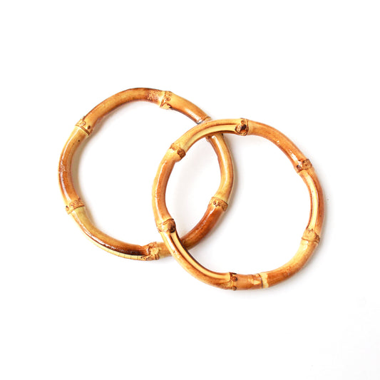 竹製持ち手 バンブーハンドル 2本入(円形) | サイズ:φ10.5cm・φ13cm・φ15cm・φ18cm 全4サイズ