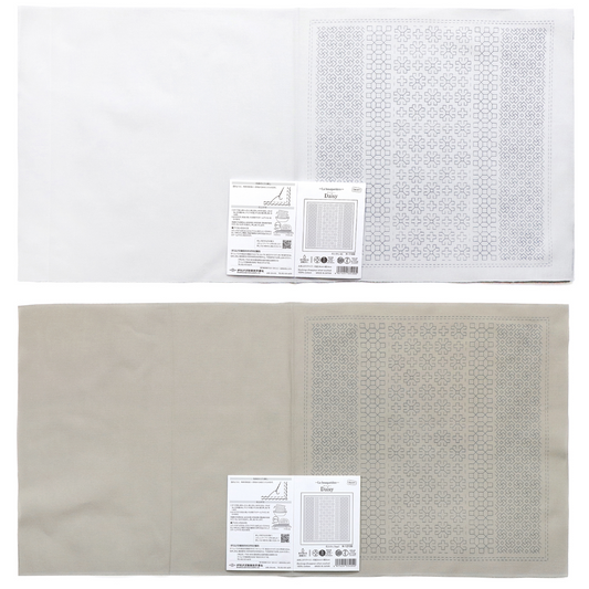 Olympus オリムパス 刺し子布パック 花ふきん La Bouquetiere Daisy | 2色セット(白+Sage)H-1108・H-12108
