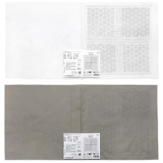 Olympus オリムパス 刺し子布パック 花ふきん La Bouquetiere Florets | 2色セット(白+Taupe)H-1111・H-15111