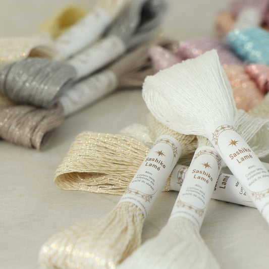 Olympus オリムパス 刺し子糸 Sashiko Lame 15色セット 綿96% ポリエステル4% 1カセ 約40m×15