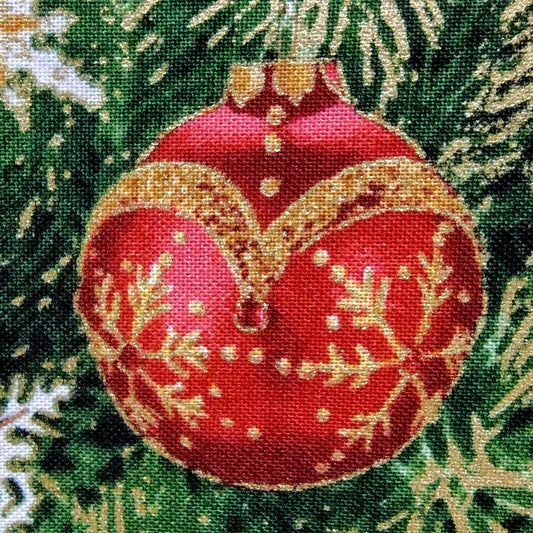 【USA輸入】Timeless Treasures クリスマス装飾 壁掛け布 パネル生地 61×112cm | クリスマスツリー 金彩プリント