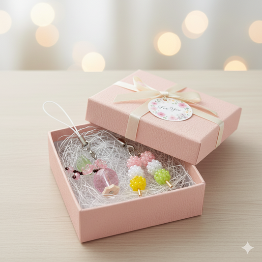 春のおとずれ お花見ストラップのキット(3色団子と桜) B-2119