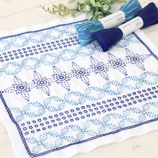 Olympus オリムパス 刺し子布パック 花ふきん La Bouquetiere Poinsettia (白) H-1104