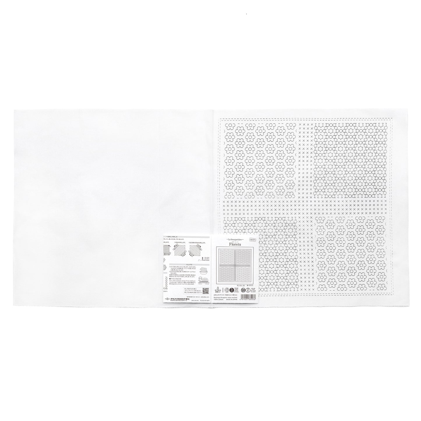 Olympus オリムパス 刺し子布パック 花ふきん La Bouquetiere Florets (白) H-1111