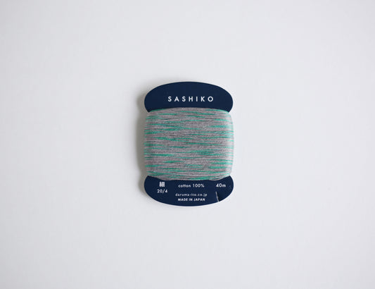 DARUMA ダルマ 刺し子糸〈細〉 2色カスリ カード巻き 雨音 DRM2400-301