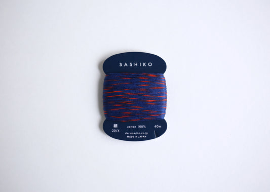 DARUMA ダルマ 刺し子糸〈細〉 2色カスリ カード巻き 線香花火 DRM2400-302