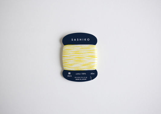 DARUMA ダルマ 刺し子糸〈細〉 2色カスリ カード巻き レモンスカッシュ DRM2400-303