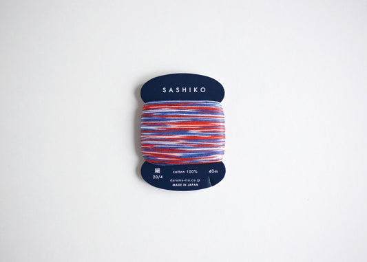 DARUMA ダルマ 刺し子糸〈細〉 3色カスリ カード巻きセット（金魚すくい・かき氷・朝顔）