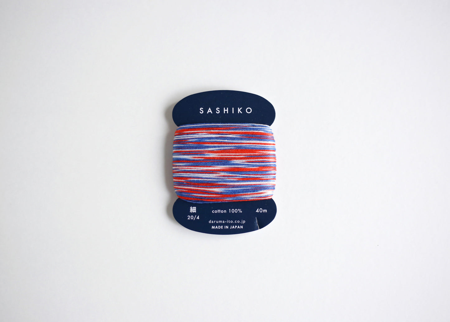 DARUMA ダルマ 刺し子糸〈細〉 カスリ カード巻 8枚セット | 2色3枚 3色3枚 8色2枚 | 各40m 綿100％