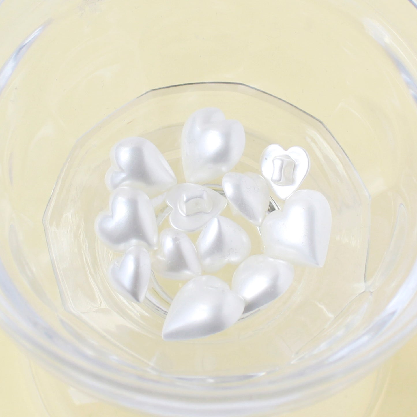 ハート型パールボタン 5個入 10mm～15mm 4サイズ LW4770