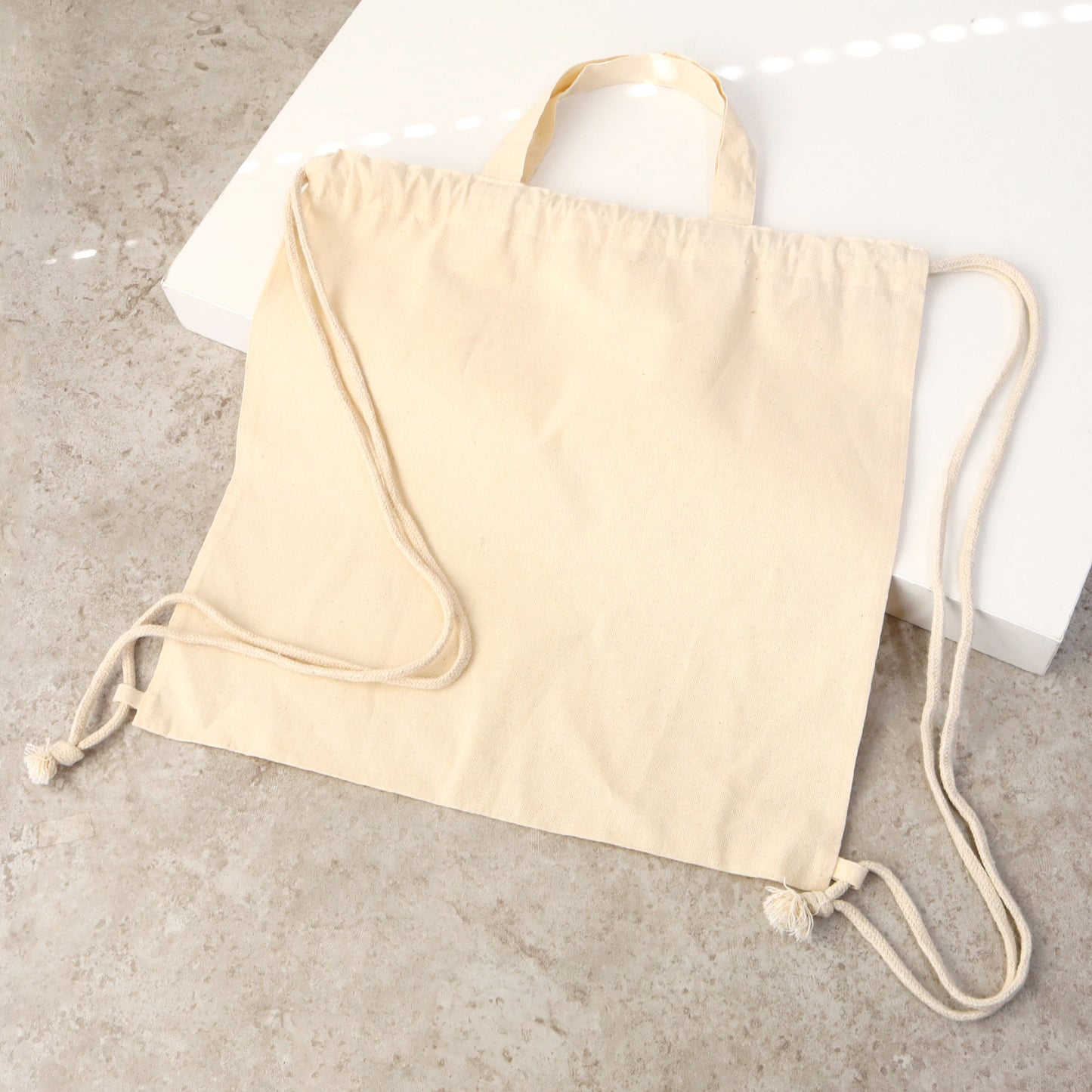 ハンドメイド用 コットンリュック 生成り 2WAY A4対応 ES314
