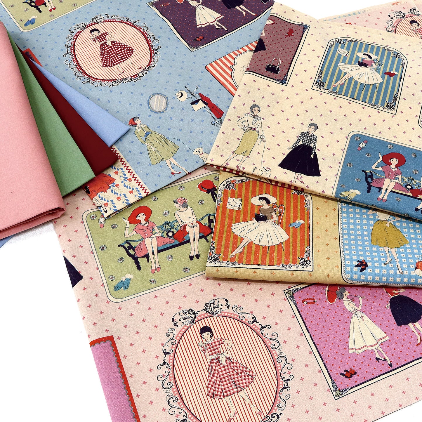 ハンドメイド素材 パネル生地 マドモアゼル レトロ koko seki Couturiere 日本製 108×60cm