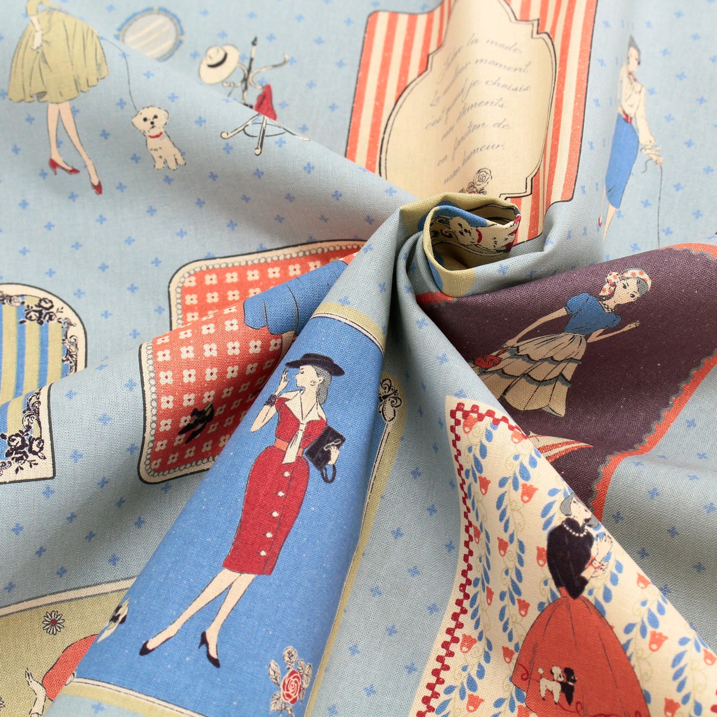 ハンドメイド素材 パネル生地 マドモアゼル レトロ koko seki Couturiere 日本製 108×60cm