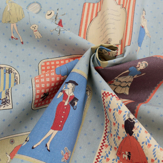 パネル生地 カットクロス マドモアゼル レトロ koko seki Couturiere 日本製 108×60cm