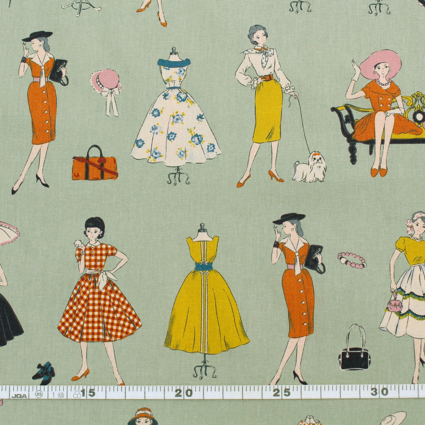 マドモアゼル レトロ koko seki Couturiere カットクロス | きなり/ピンク/ベージュ/グリーン/ブルー/ブラック | 日本製 108cm×100cmm