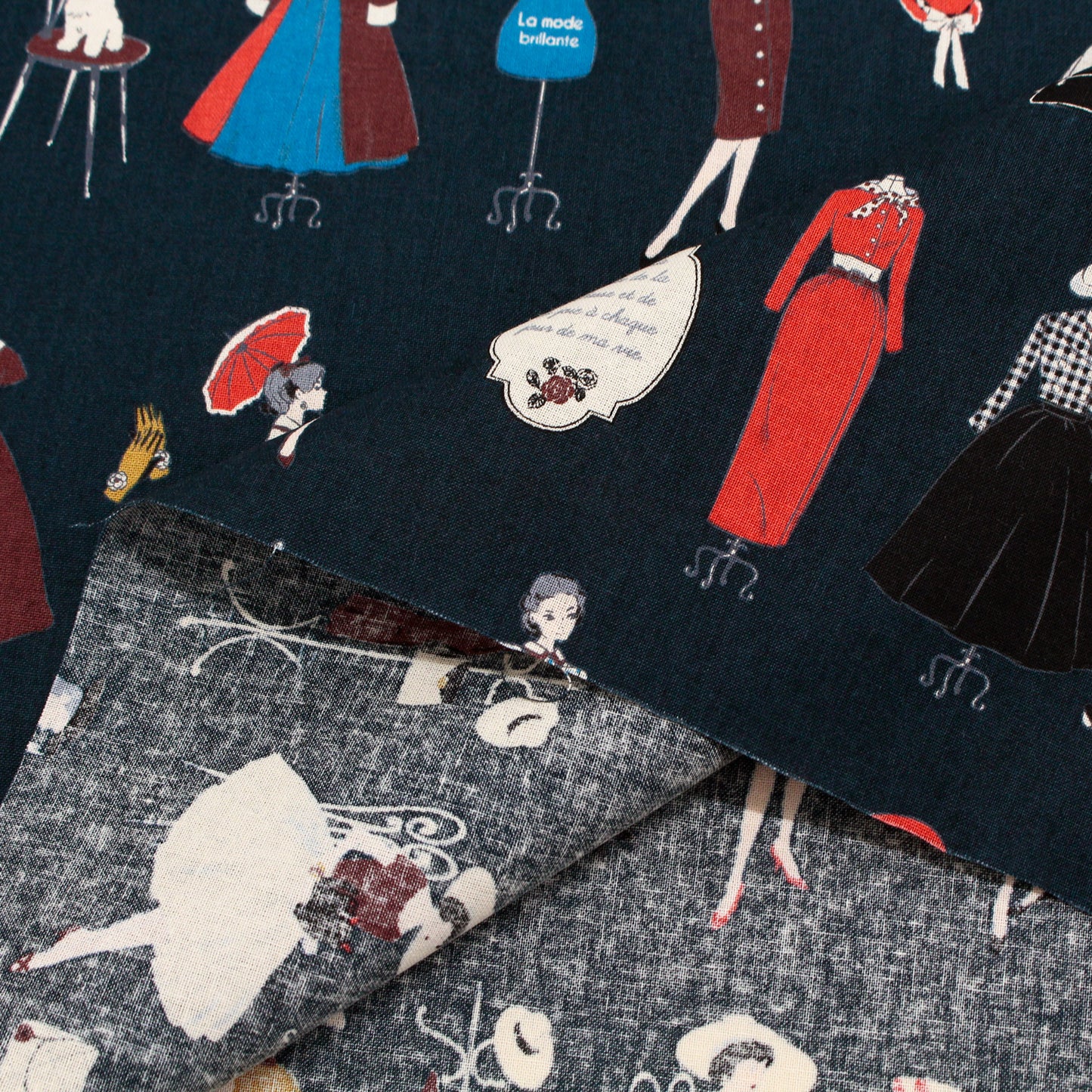 マドモアゼル レトロ koko seki Couturiere カットクロス | きなり/ピンク/ベージュ/グリーン/ブルー/ブラック | 日本製 108cm×100cmm