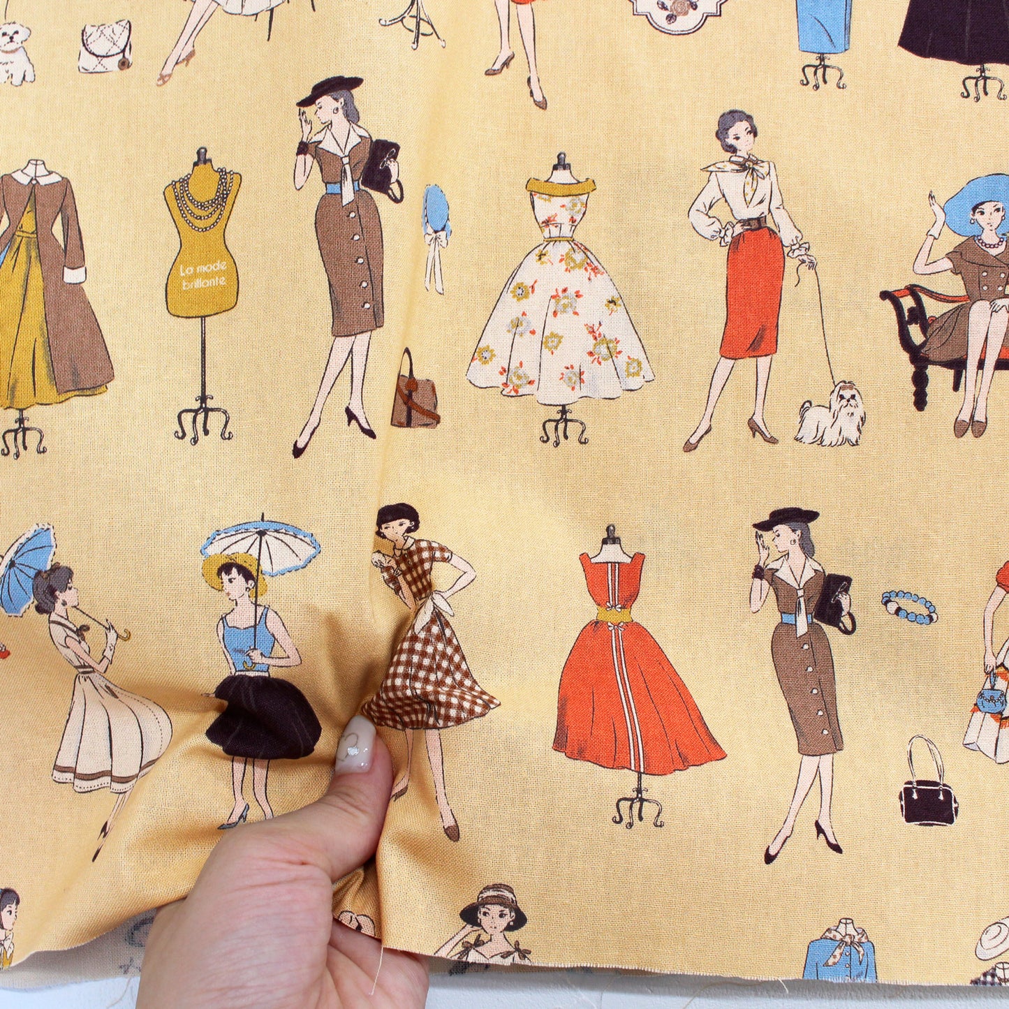 マドモアゼル レトロ koko seki Couturiere カットクロス | きなり/ピンク/ベージュ/グリーン/ブルー/ブラック | 日本製 108cm×100cmm