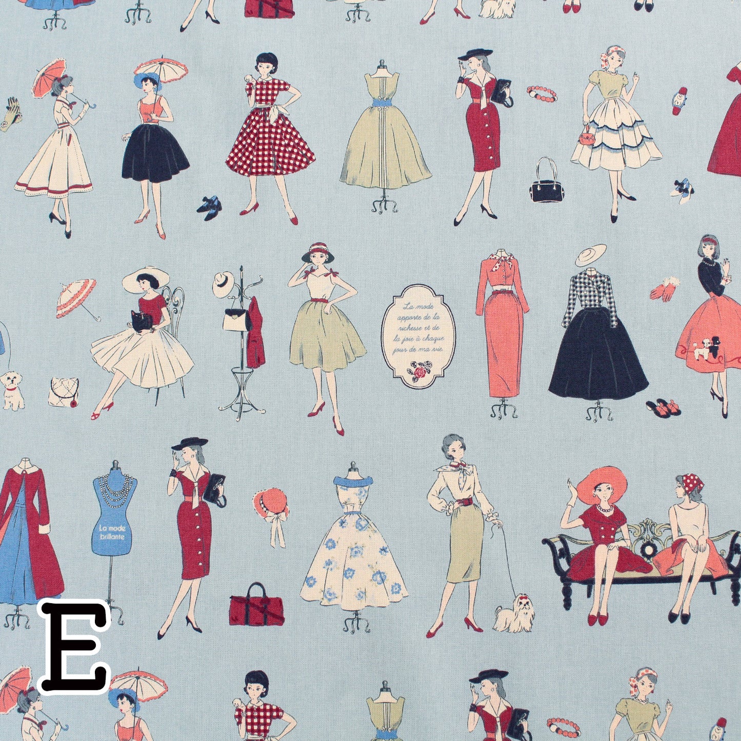 マドモアゼル レトロ koko seki Couturiere カットクロス | きなり/ピンク/ベージュ/グリーン/ブルー/ブラック | 日本製 108cm×100cmm