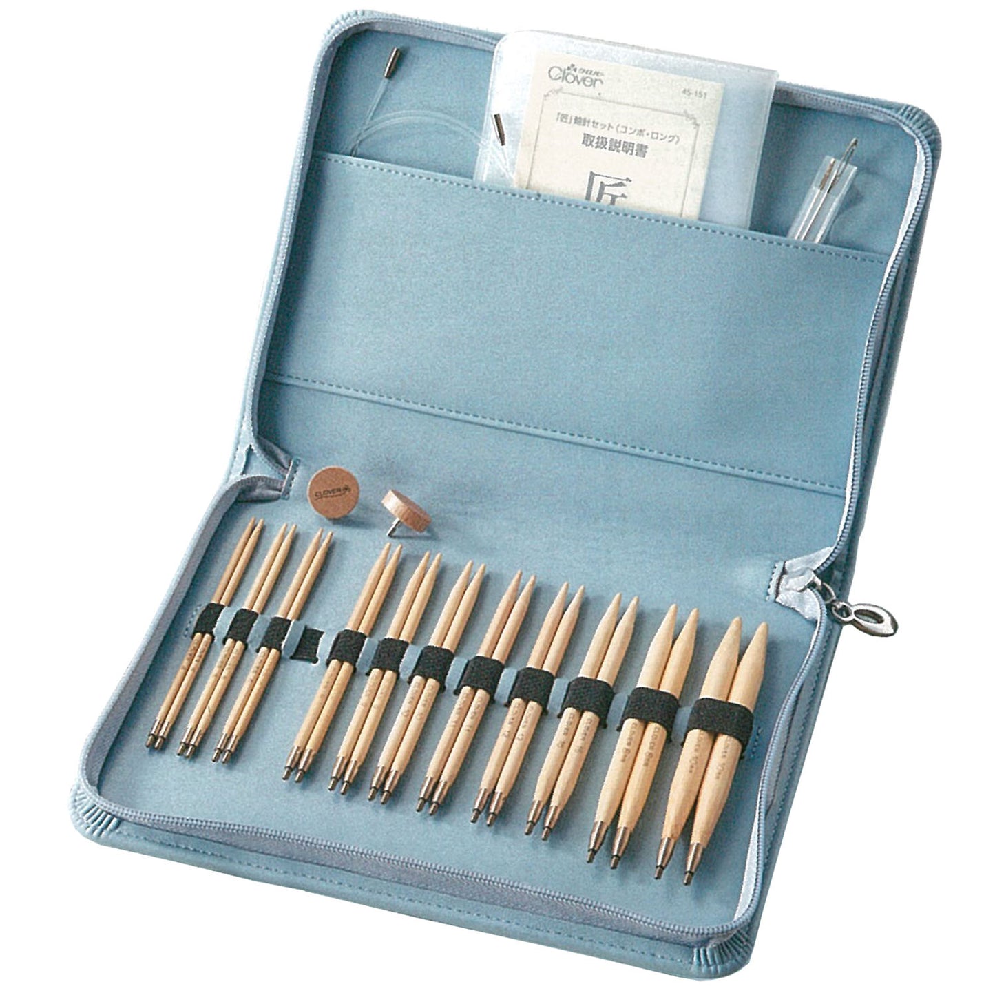 Clover クロバー 〈匠〉輪針セット-コンボ・ロング 45-151｜竹製・組み替え式輪針セット