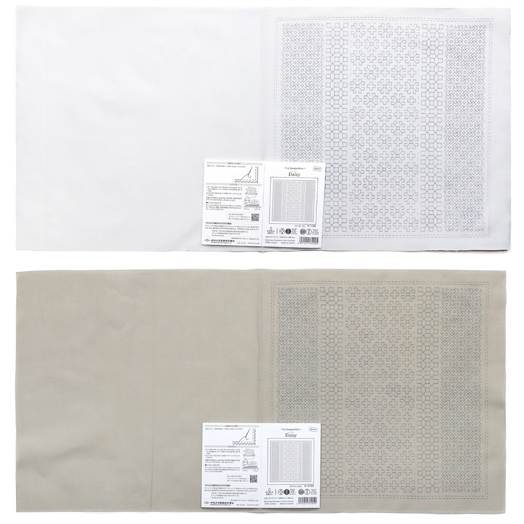 Olympus オリムパス 刺し子布パック 花ふきん La Bouquetiere Daisy | 2色セット（白＋Sage）H-1108・H-12108