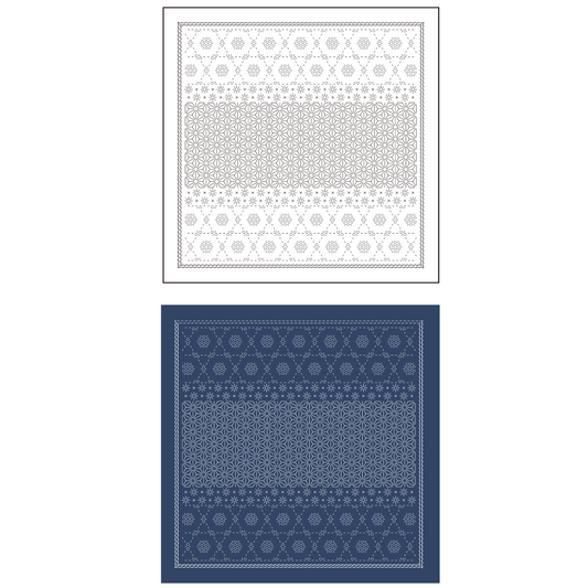 Olympus オリムパス 刺し子布パック 花ふきん La Bouquetiere Snow crystal | 2色セット（白＋Navy Blue）H-1110・H-14110