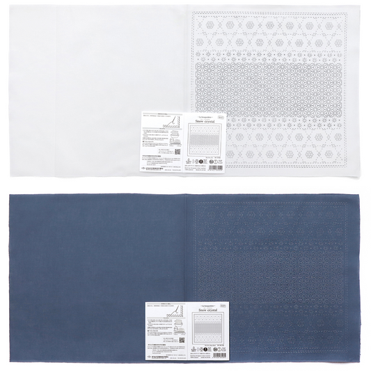 Olympus オリムパス 刺し子布パック 花ふきん La Bouquetiere Snow crystal | 2色セット（白＋Navy Blue）H-1110・H-14110