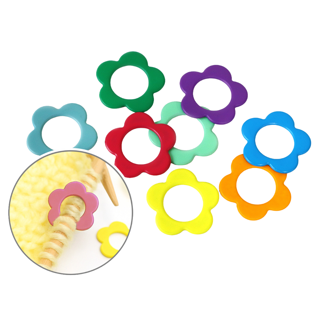 棒針向け・ニットマーカー フラワー 花 1.3×1.3㎝ 10個入 (袋) CKT22849