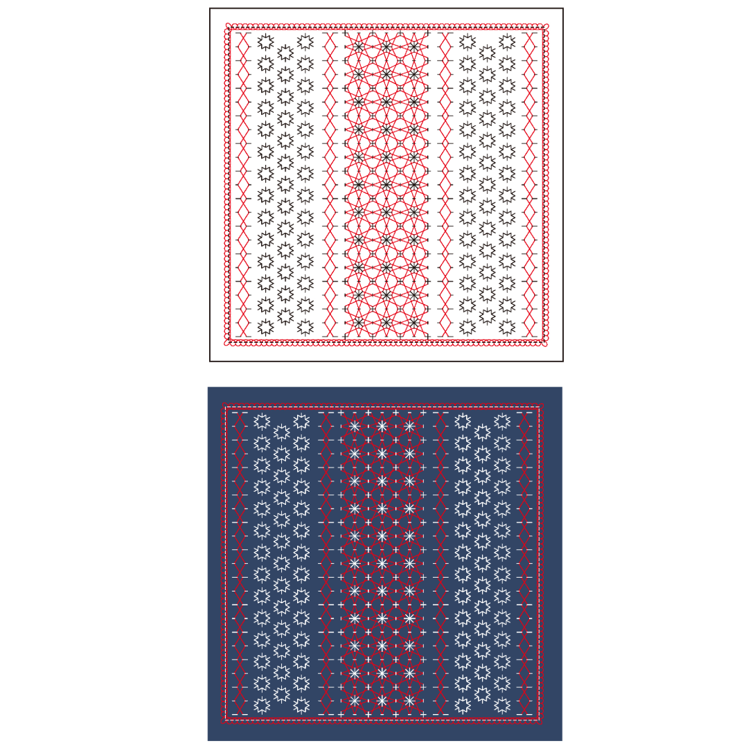 Olympus オリムパス 刺し子布パック 花ふきん La Bouquetiere Kasumisou | 2色セット（白＋Navy Blue）H-1113・H-14113