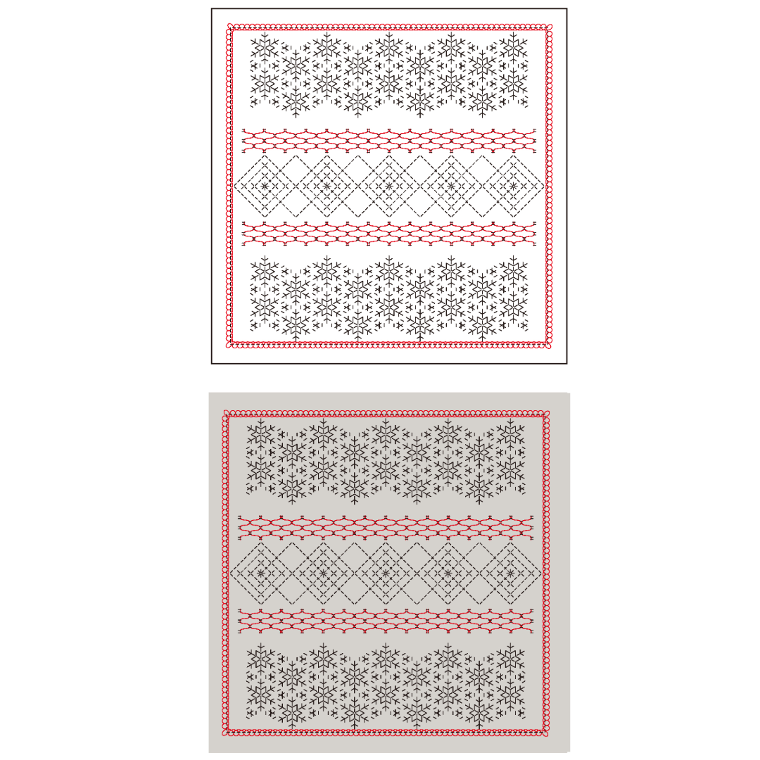 Olympus オリムパス 刺し子布パック 花ふきん La Bouquetiere Snowflake | 2色セット（白＋Pale Gray）H-1115・H-13115