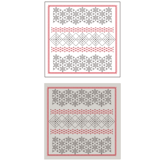 Olympus オリムパス 刺し子布パック 花ふきん La Bouquetiere Snowflake | 2色セット（白＋Pale Gray）H-1115・H-13115