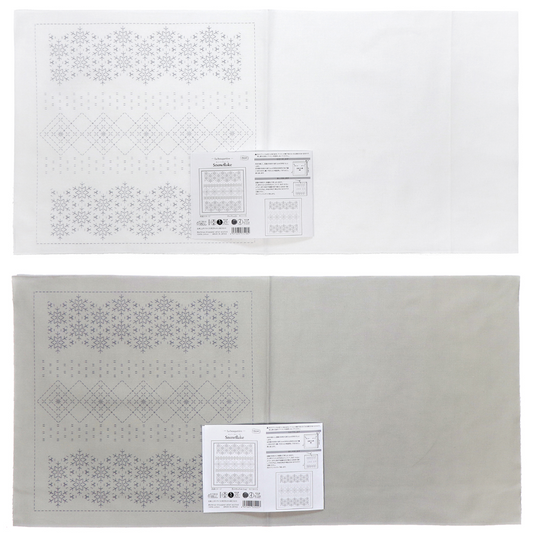 Olympus オリムパス 刺し子布パック 花ふきん La Bouquetiere Snowflake | 2色セット（白＋Pale Gray）H-1115・H-13115