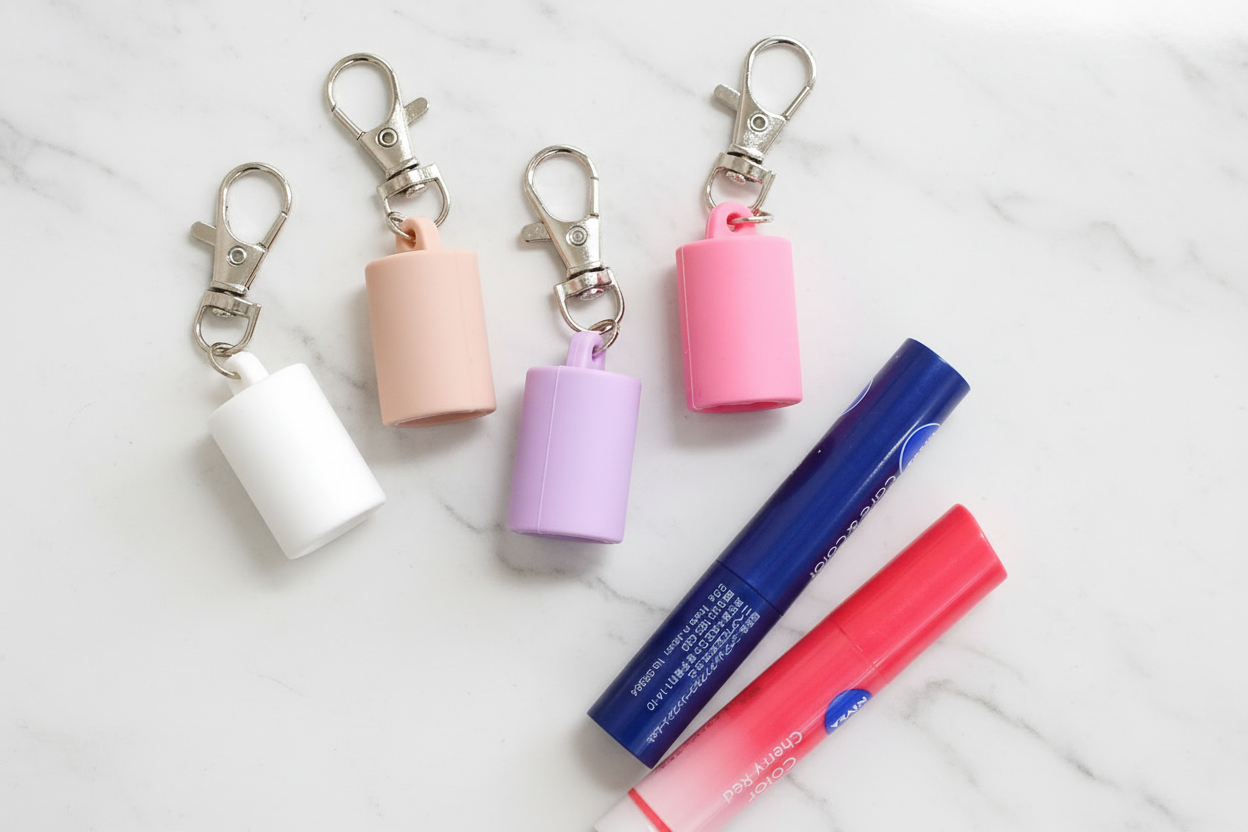 リップキャップパーツ キーホルダー バッグチャーム コスメアクセサリー