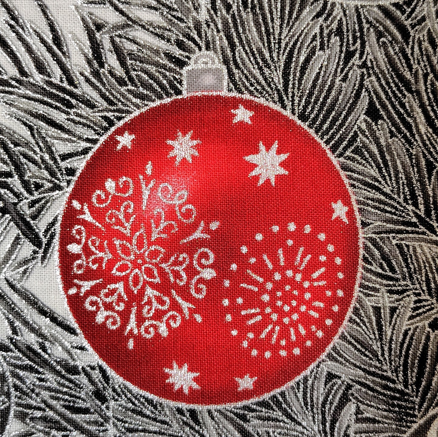 【USA輸入】Robert Kaufman Holiday Flourish クリスマス装飾 壁掛け布 60×110cm | クリスマスツリー メタリックプリント