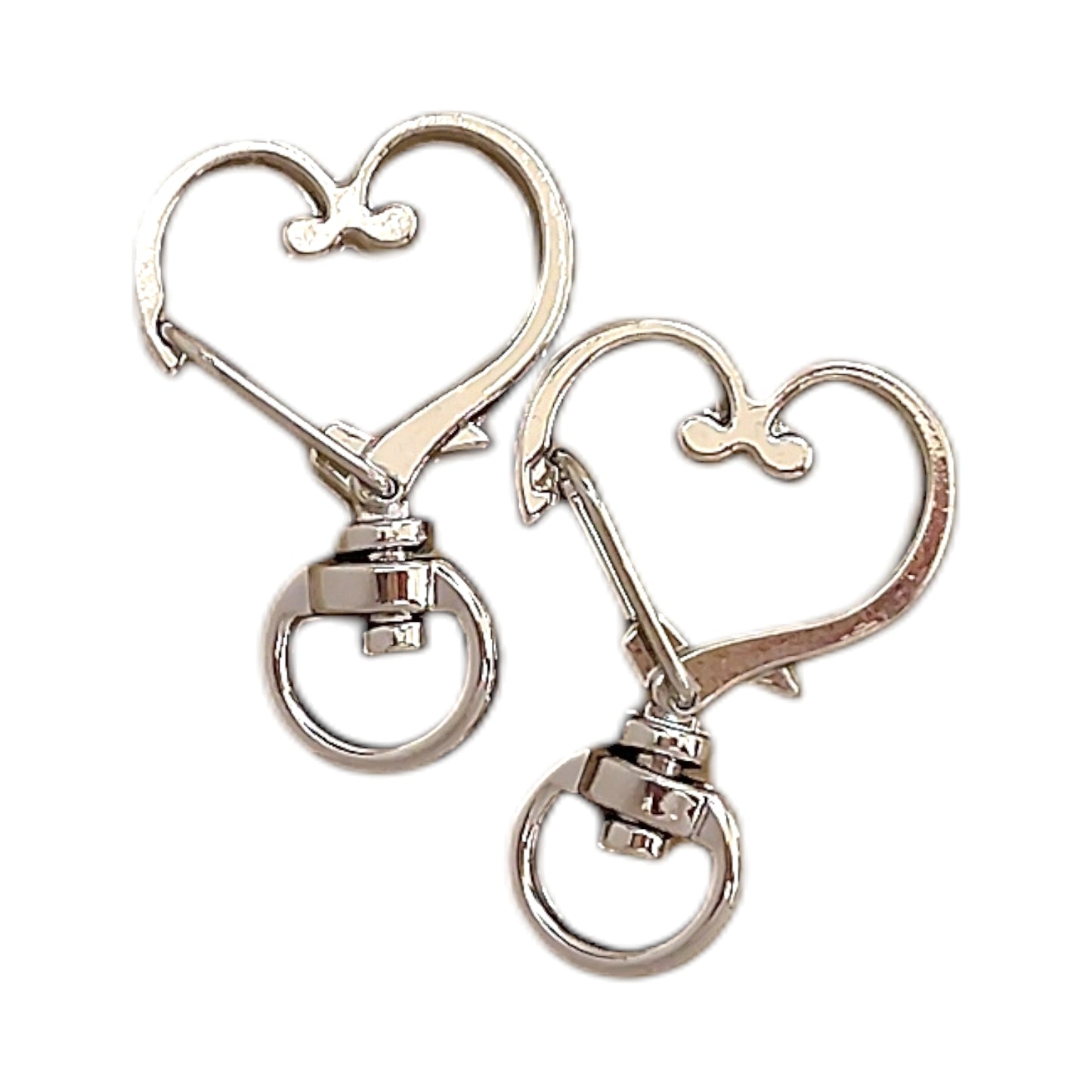 ハート型チャームナスカン（2個入）ピンクゴールド／ゴールド／ アンティーク／シルバー 約35mm