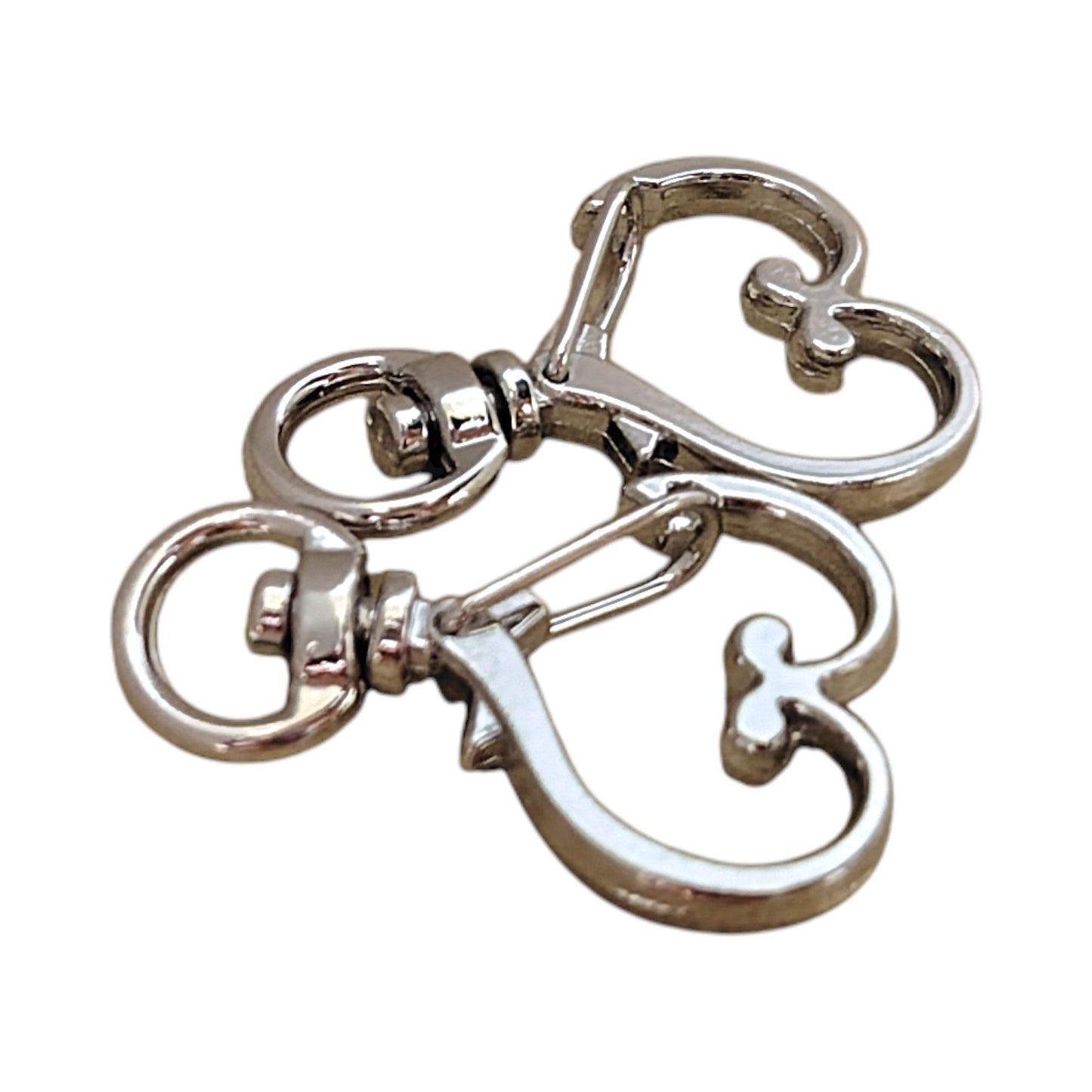 ハート型チャームナスカン（2個入）ピンクゴールド／ゴールド／ アンティーク／シルバー 約35mm