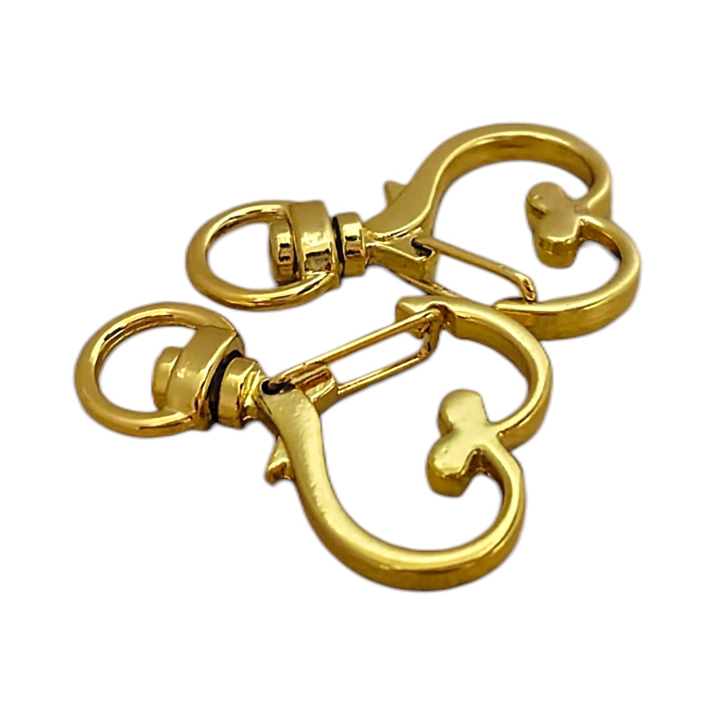 ハート型チャームナスカン（2個入）ピンクゴールド／ゴールド／ アンティーク／シルバー 約35mm