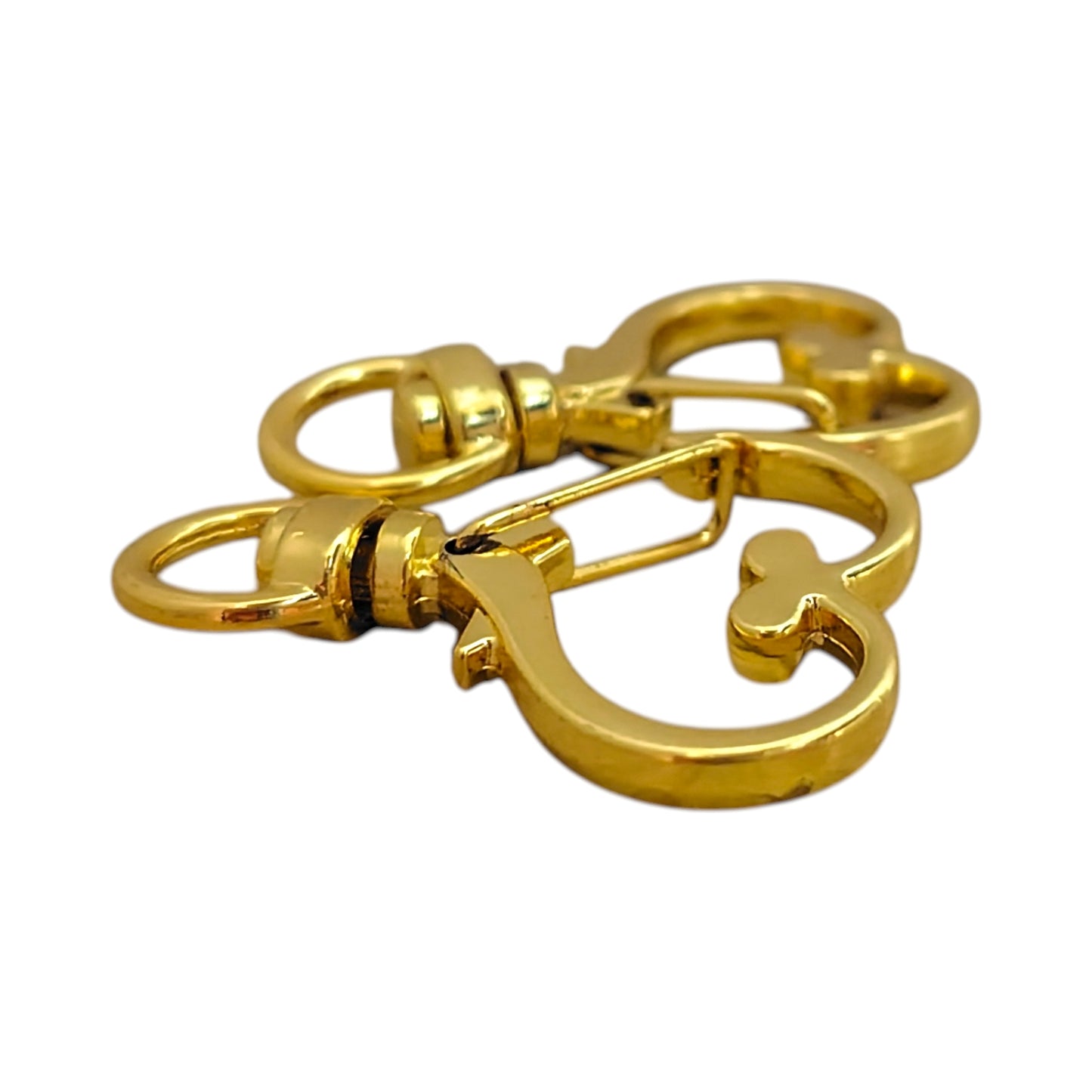 ハート型チャームナスカン（2個入）ピンクゴールド／ゴールド／ アンティーク／シルバー 約35mm