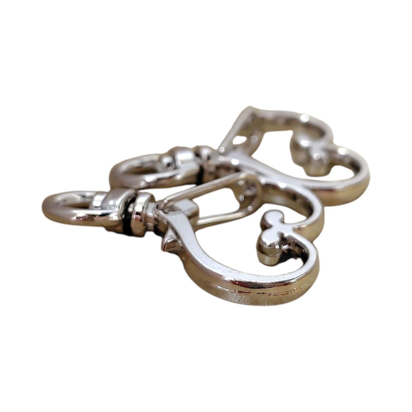 ハート型チャームナスカン（2個入）ピンクゴールド／ゴールド／ アンティーク／シルバー 約35mm