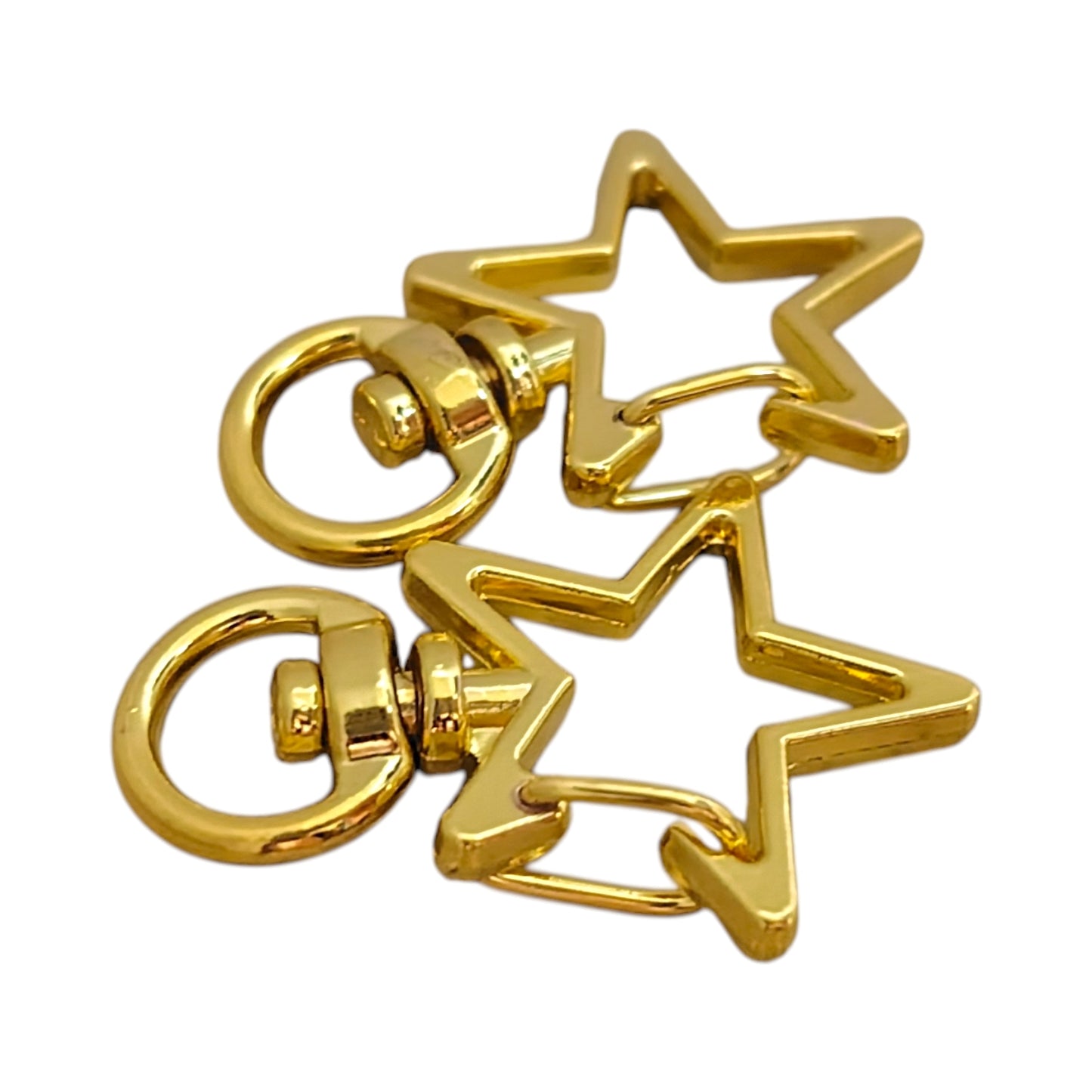 Star-shaped charm snap hook (2 pieces) Pink gold/gold/antique/black/silver Approx. 35mm