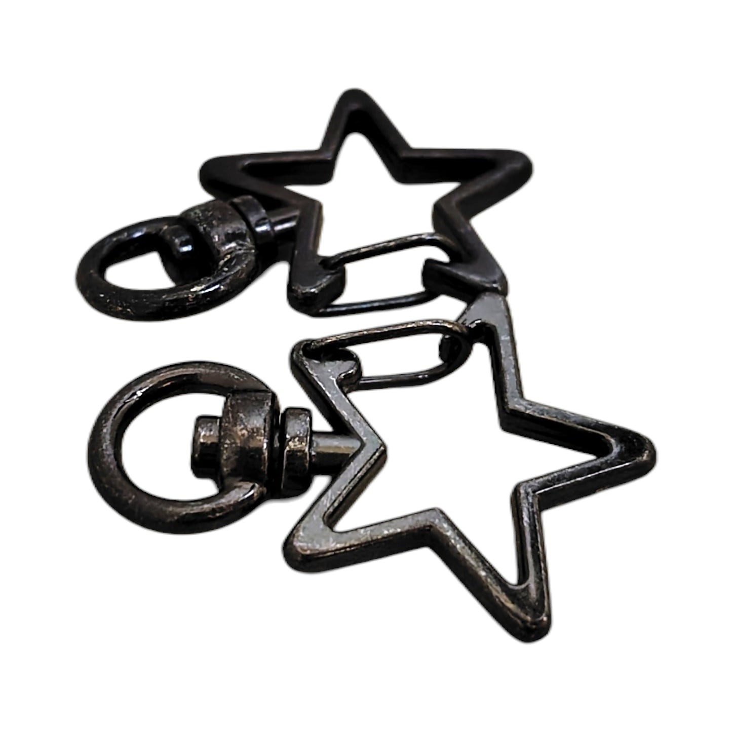 Star-shaped charm snap hook (2 pieces) Pink gold/gold/antique/black/silver Approx. 35mm
