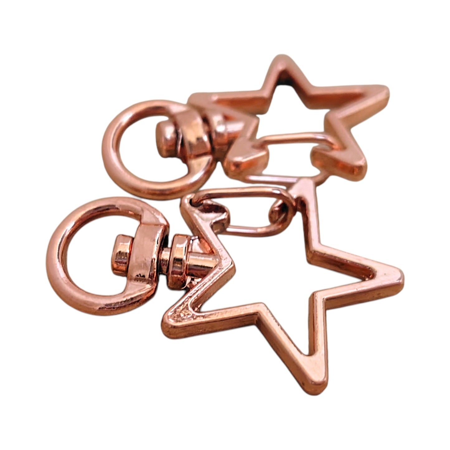 Star-shaped charm snap hook (2 pieces) Pink gold/gold/antique/black/silver Approx. 35mm