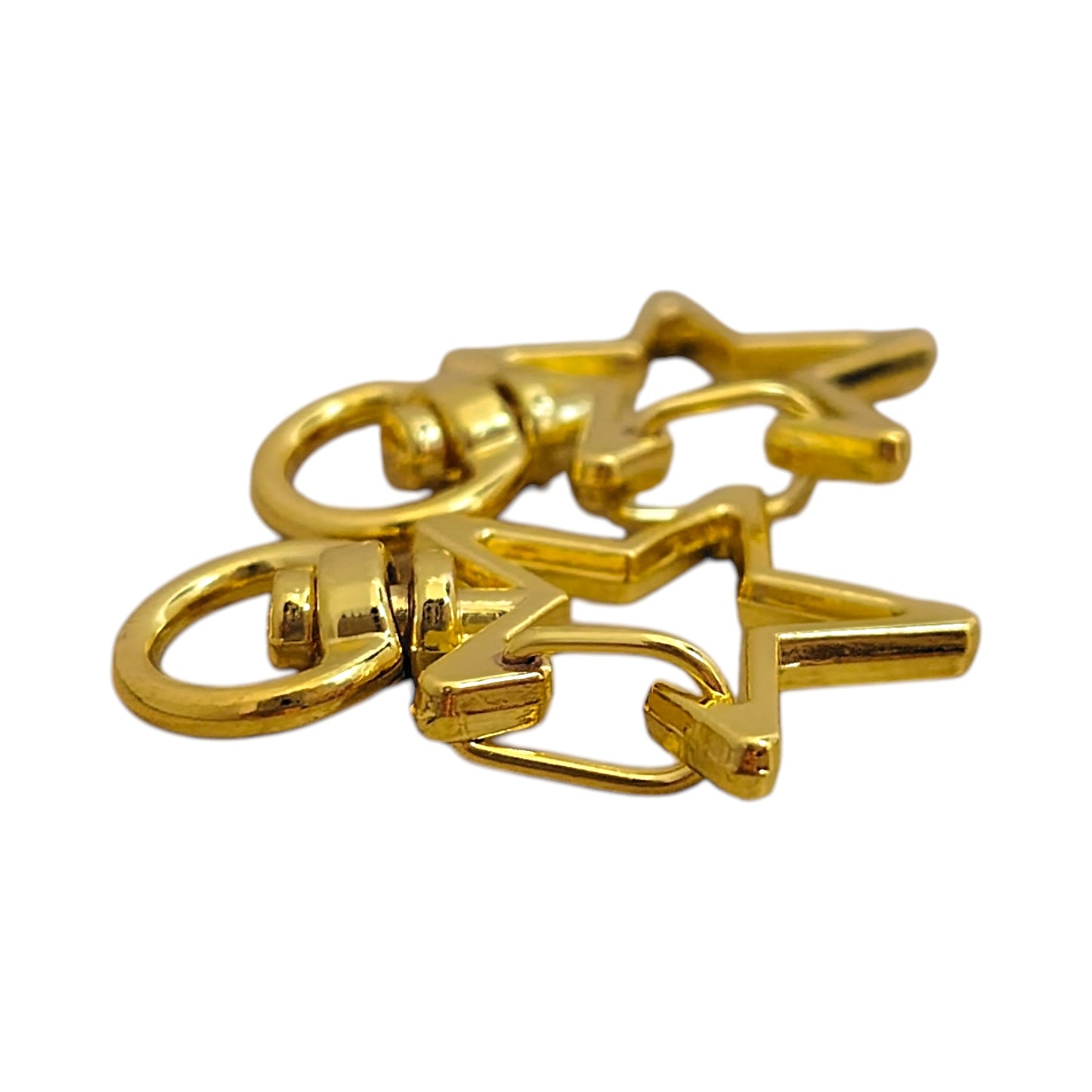 Star-shaped charm snap hook (2 pieces) Pink gold/gold/antique/black/silver Approx. 35mm