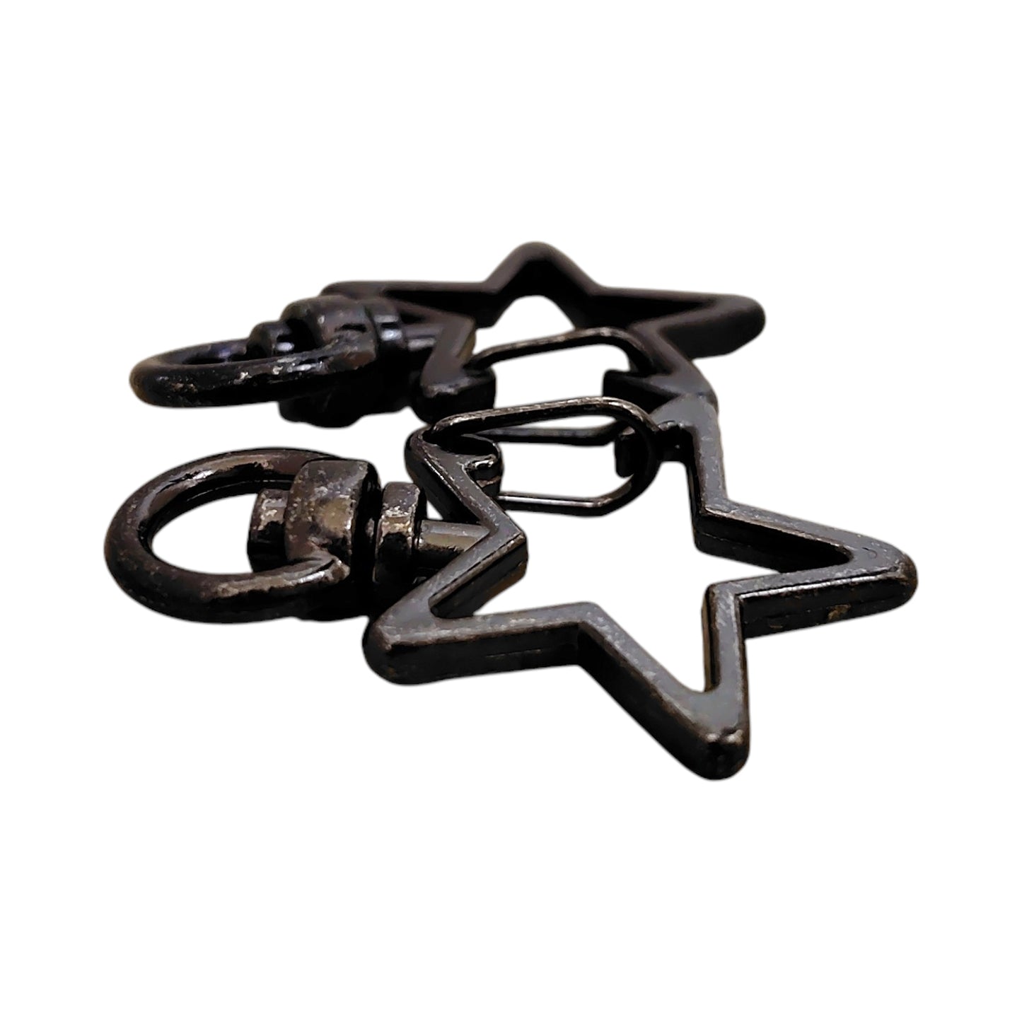 Star-shaped charm snap hook (2 pieces) Pink gold/gold/antique/black/silver Approx. 35mm