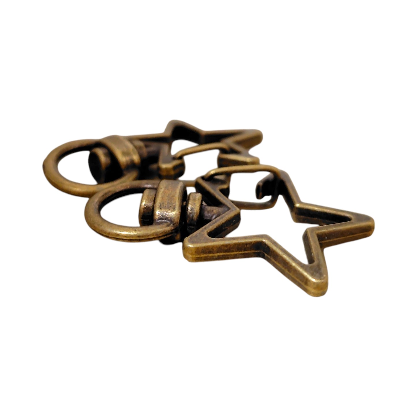 Star-shaped charm snap hook (2 pieces) Pink gold/gold/antique/black/silver Approx. 35mm