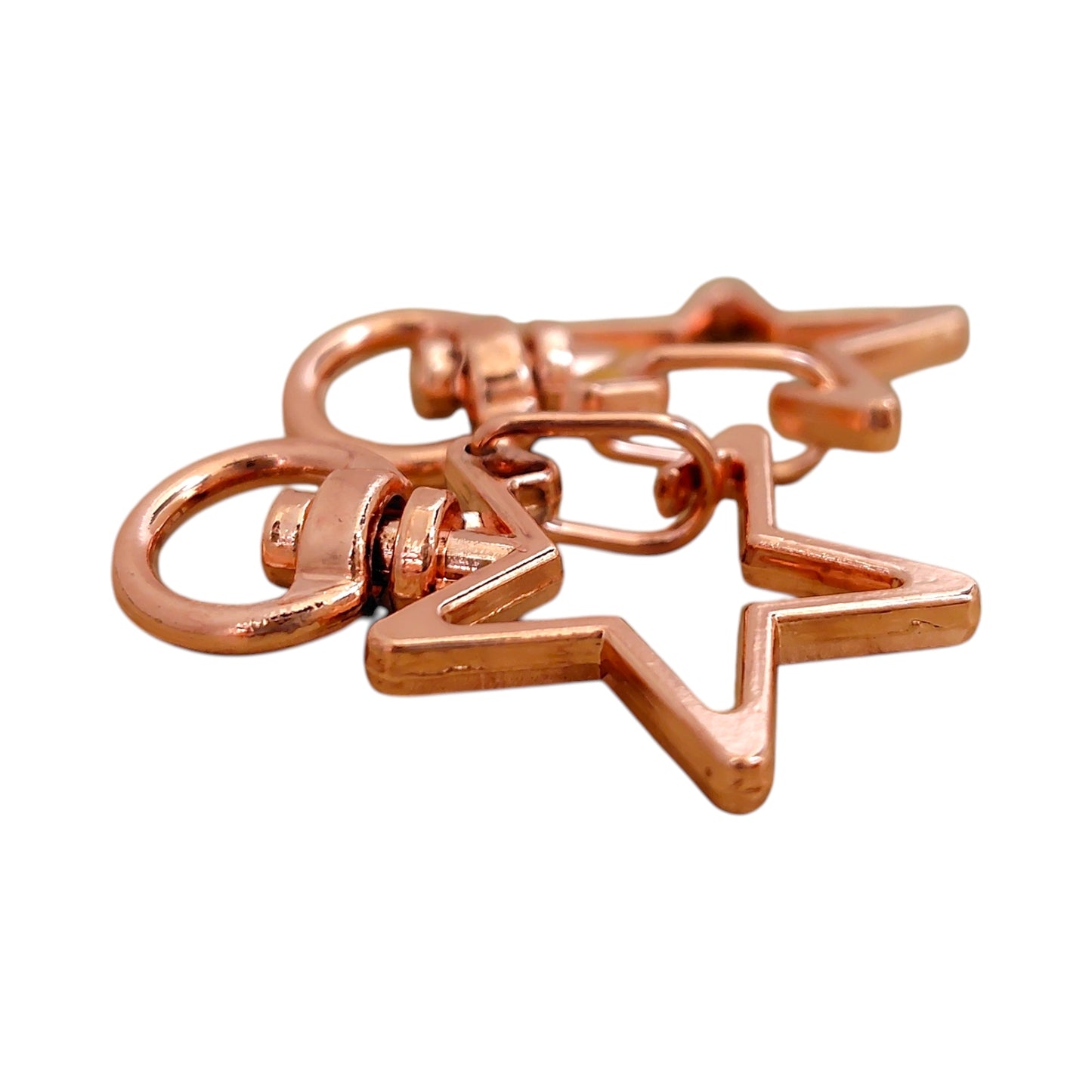 Star-shaped charm snap hook (2 pieces) Pink gold/gold/antique/black/silver Approx. 35mm