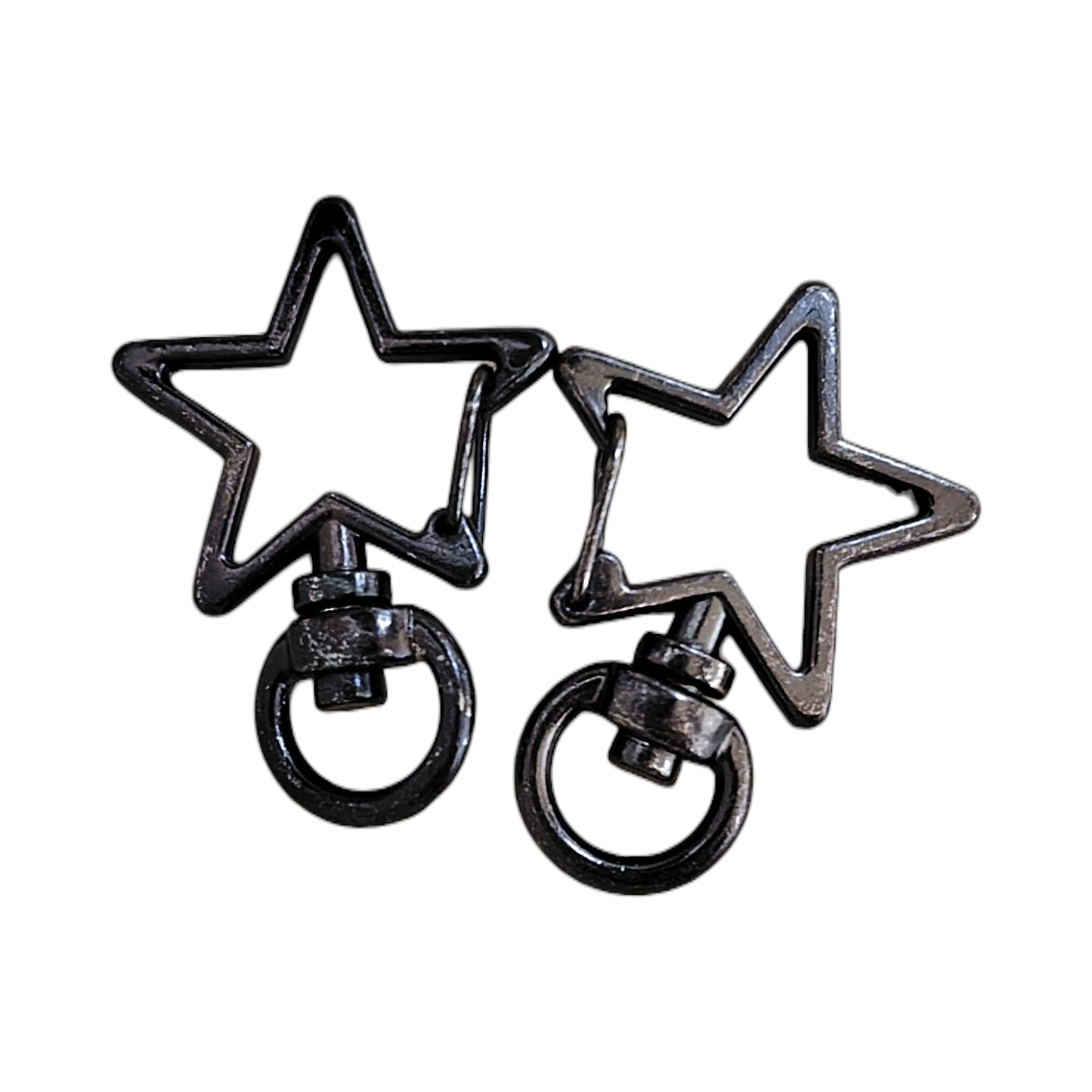 Star-shaped charm snap hook (2 pieces) Pink gold/gold/antique/black/silver Approx. 35mm