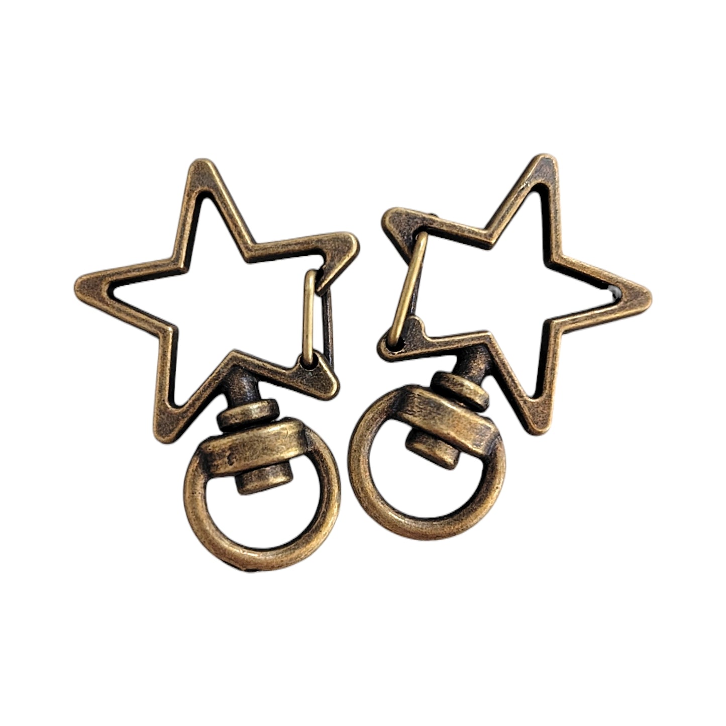 Star-shaped charm snap hook (2 pieces) Pink gold/gold/antique/black/silver Approx. 35mm