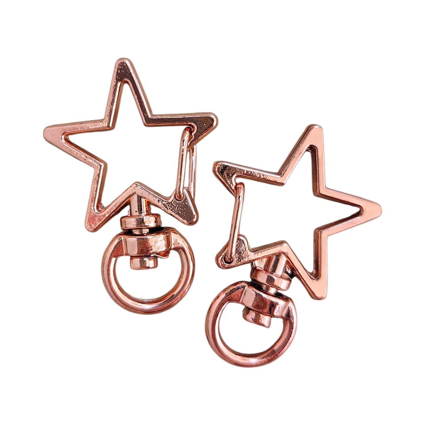 Star-shaped charm snap hook (2 pieces) Pink gold/gold/antique/black/silver Approx. 35mm