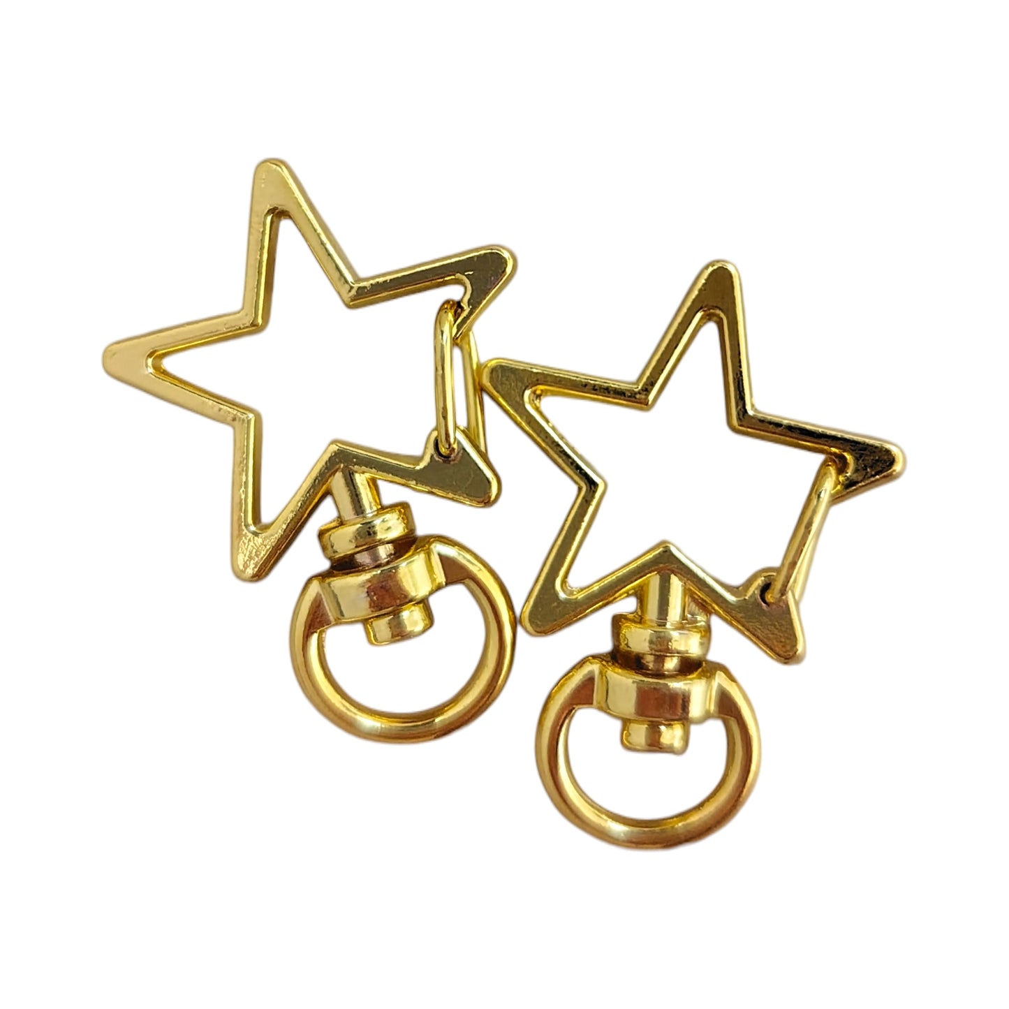 Star-shaped charm snap hook (2 pieces) Pink gold/gold/antique/black/silver Approx. 35mm