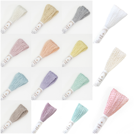 Olympus オリムパス 刺し子糸 Sashiko Lame 15色セット 綿96% ポリエステル4% 1カセ 約40m×15